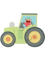 Дървен пъзел Orange Tree Toys - Трактор, 4 части