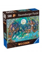 Дървен пъзел Ravensburger от 500 части - Фентъзи гора