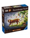 Дървен пъзел Ravensburger от 500 части - Тигър в джунглата