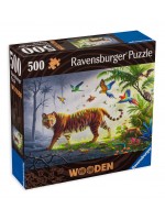 Дървен пъзел Ravensburger от 500 части - Тигър в джунглата