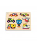 Дървен пъзел с дръжки Andreu toys - Транспортни средства