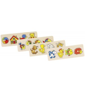 Дървен пъзел с дръжки Goki - Асортимент