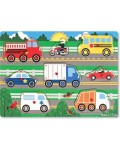 Дървен пъзел с дръжки Melissa & Doug - Превозни средства