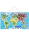  Дървен пъзел с магнитни части Woody - Карта на света, 2 в 1