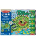 Дървен пъзел с механизъм Melissa & Doug - Animal Chase, 24 части