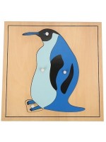 Дървен пъзел с животни Smart Baby - Пингвин, 4 части