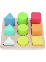 Дървен пъзел-сортер Tooky Toy - Форми и цветове 