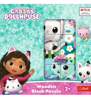 Дървен пъзел Trefl - Къщичката за котки на Габи, 9 части Дървен пъзел Trefl - Къщичката за котки на Габи, 9 части