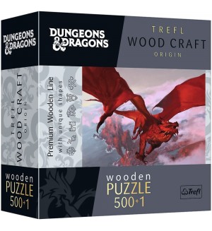 Дървен пъзел Trefl от 500+1 части - Древният червен дракон