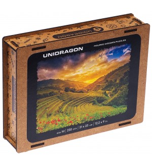 Дървен пъзел Unidragon от 250 части - Оризови полета
