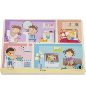 Дървен пъзел Viga Toys - Ежедневни дейности
