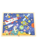 Дървен пъзел Viga Toys - Космос, 48 части