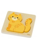 Дървен пъзел Viga Toys - Коте, 5 части