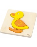Дървен пъзел Viga Toys - Пате, 4 части