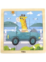 Дървен пъзел Viga Toys – Жираф, 9 части