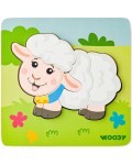 Дървен пъзел Woodyland - Овца, 5 части