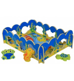 Дървен риболов с морски животни Acool Toy - 19 елемента