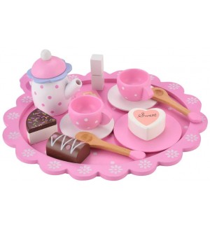 Дървен сервиз за чай Wooden - Розов Дървен сервиз за чай Wooden - Розов