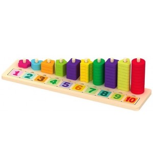 Дървен сортер Acool Toy - С цифри и геометрични форми 1-10