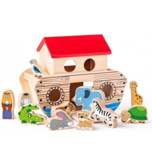 Дървен сортер-кораб с животни Woody, Ноев ковчег