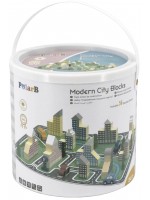 Дървен строител Viga Toys PolarB - Модерен град, 56 части