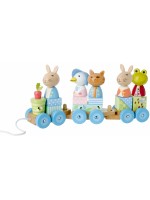 Дървен влак за дърпане Orange Tree Toys Peter Rabbit - Пъзел