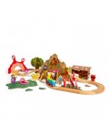 Дървен влаков комплект Bigjigs Rail - Чудовищен влак, 50 части