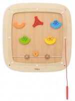 Дървена активна дъска Viga Toys - Стенна игра Пинбол