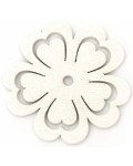 Дървена детелина Ем Арт - 4.8 x 0.25 cm, бяла (10 бр.)