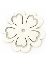 Дървена детелина Ем Арт - 4.8 x 0.25 cm, бяла (10 бр.)