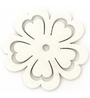Дървена детелина Ем Арт - 4.8 x 0.25 cm, бяла (10 бр.)