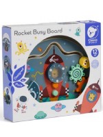 Дървена детска дъска Classic World - Космическа ракета с активности Дървена детска дъска Classic World - Космическа ракета с активности