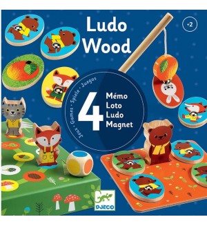 Djeco Игра Ludo Wood 4 Игри