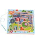 Дървена детска играчка Tooky Toy - Голям лабиринт Град