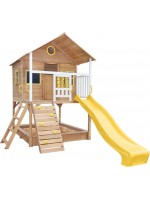 Дървена детска къща Ginger Home - С пясъчник и пързалка