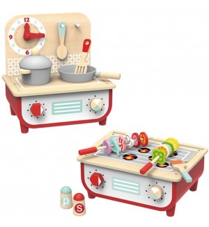 Дървена детска кухня с барбекю Tooky Toy 