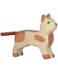 Дървена фигурка Holztiger - Малка изправена котка