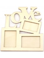 Дървена фоторамка Ем Арт - Love, 17 x 20 cm (3 снимки)