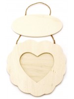 Дървена фоторамка Ем Арт - Сърце елипса, 22 x 14.5 cm Дървена фоторамка Ем Арт - Сърце елипса, 22 x 14.5 cm