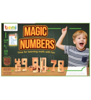 Дървена игра Bemi - Магически числа, 24 части Дървена игра Bemi - Магически числа, 24 части