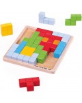 Дървена игра Bigjigs - Блокове с шаблони