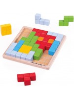 Дървена игра Bigjigs - Блокове с шаблони