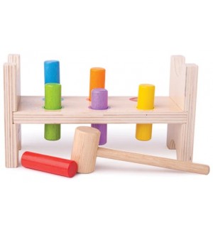 Дървена игра Bigjigs - Моята първа игра с чукче