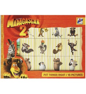 Дървена игра-пъзел Woodyland - Мадагаскар 2 Дървена игра-пъзел Woodyland - Мадагаскар 2
