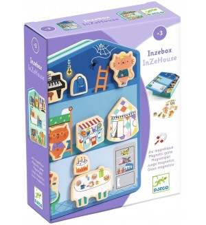 Дървена игра с магнити Djeco - Къща