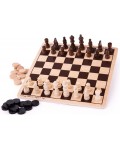 Дървена игра шах и табла Bigjigs 