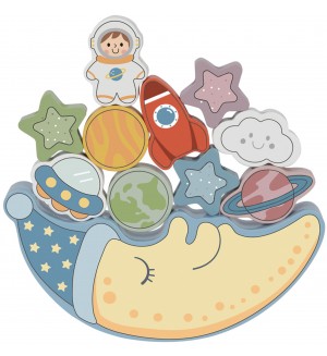 Дървена игра за баланс 2 в 1 Tooky Toy - Малки астронавти Дървена игра за баланс 2 в 1 Tooky Toy - Малки астронавти