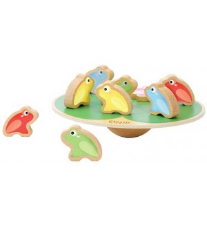 Дървена игра за баланс Classic World - Водна лилия с жабки Дървена игра за баланс Classic World - Водна лилия с жабки