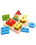 Дървена игра за нанизване Acool Toy - Геометрични фигури