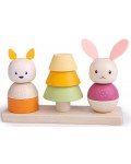 Дървена игра за нанизване Bigjigs - Гора
